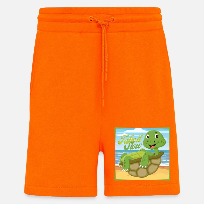 Take it Slow – Chillige Schildkröte - Shorts - made by SPREAD - SUNSET ORANGE
