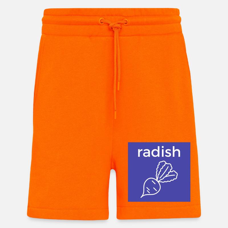 Radieschen Linienstil auf Blau - Shorts - made by SPREAD - SUNSET ORANGE
