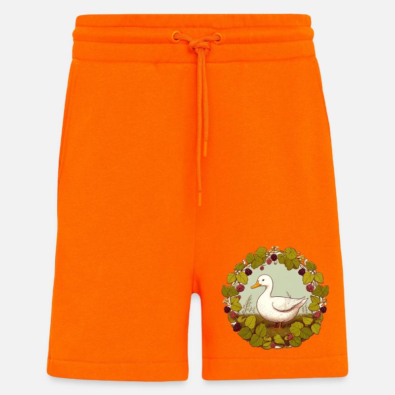 Cercle de la vigne de canard - Short bio décontracté fabriqué en UE - SUNSET ORANGE