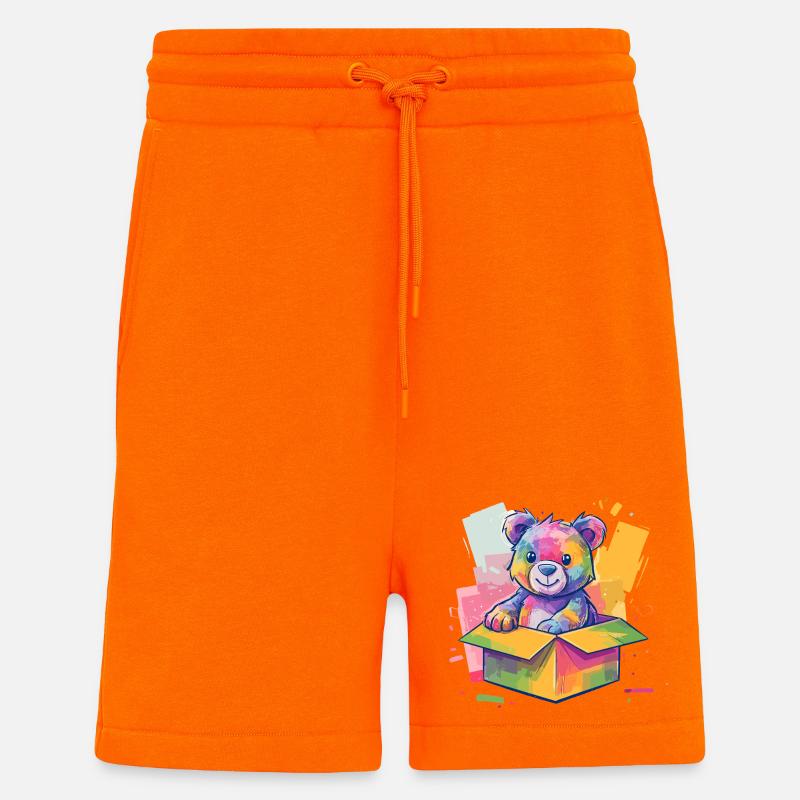 Rainbow Bear in a Box - Shorts - made by SPREAD - SUNSET ORANGE