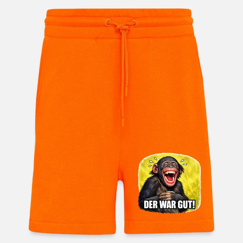 Lachender Affe - Der war gut! - Shorts - made by SPREAD - SUNSET ORANGE