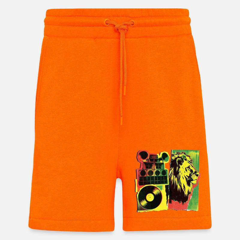 Système de son Roots Reggae - Short bio décontracté fabriqué en UE - SUNSET ORANGE