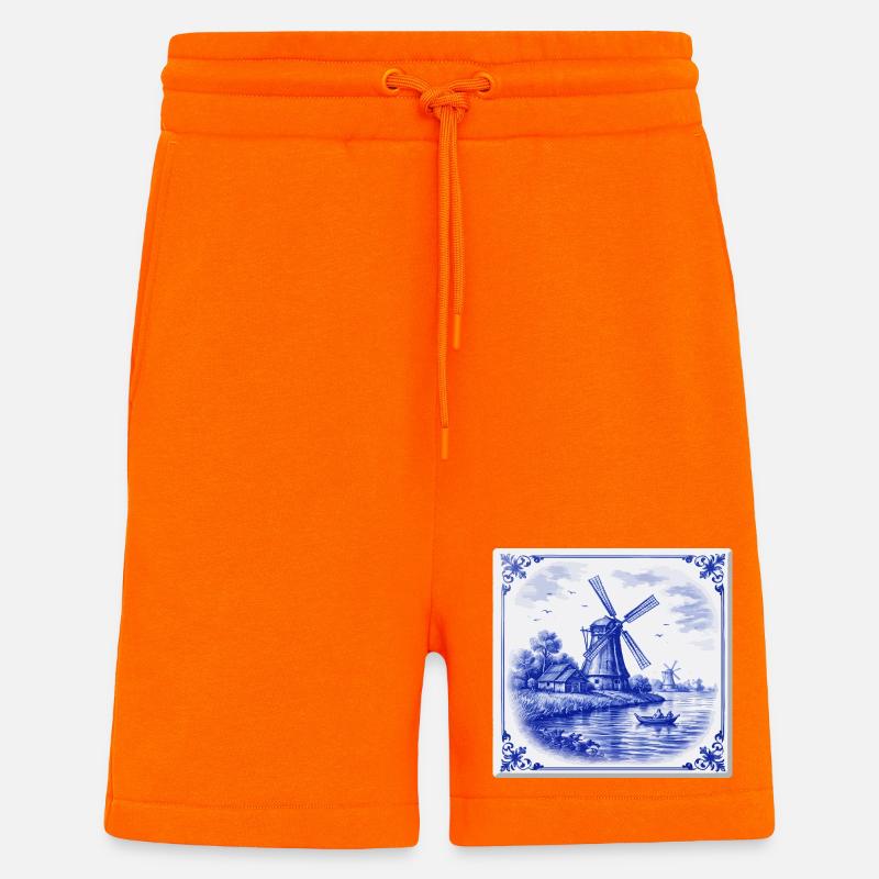 Delfter Windmühle am See - Shorts - made by SPREAD - SUNSET ORANGE