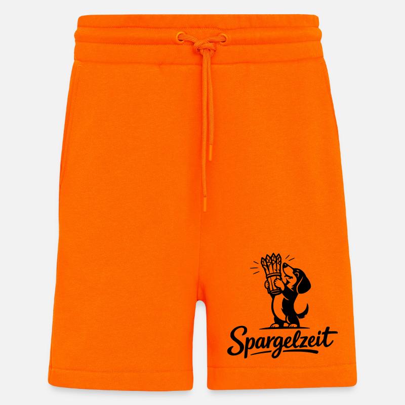 Spargel Essen Spargelzeit Saison Dackel - Shorts - made by SPREAD - SUNSET ORANGE