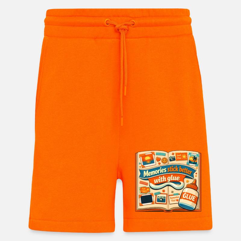 Souvenirs collants | Scrapbooking - Short bio décontracté fabriqué en UE - SUNSET ORANGE