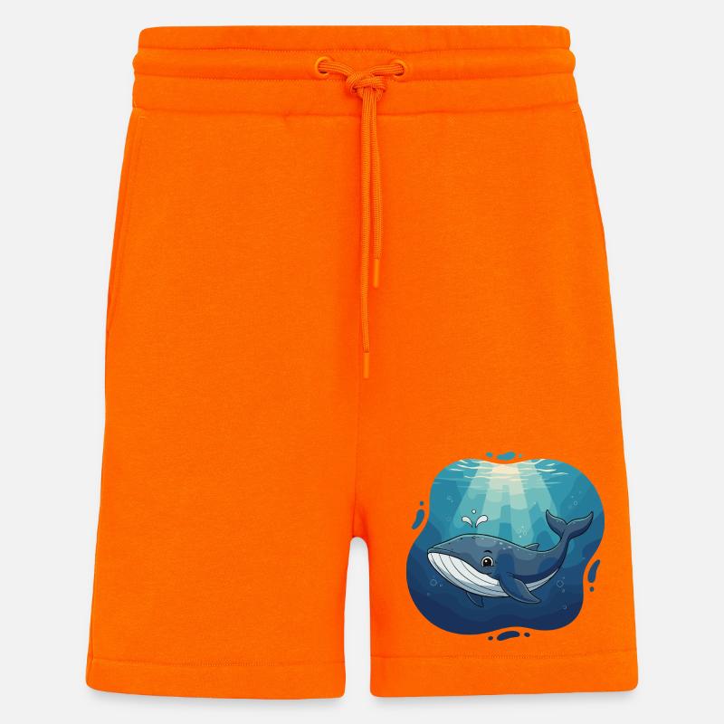 Oceanic whale in sunlight - Shorts - made by SPREAD - SUNSET ORANGE