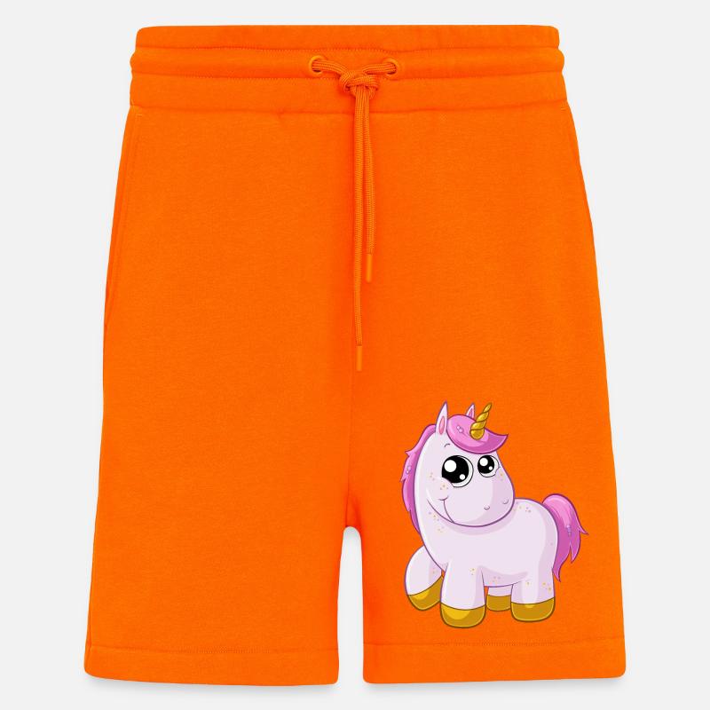 Pinkes Comic Einhorn - Shorts - made by SPREAD - SUNSET ORANGE