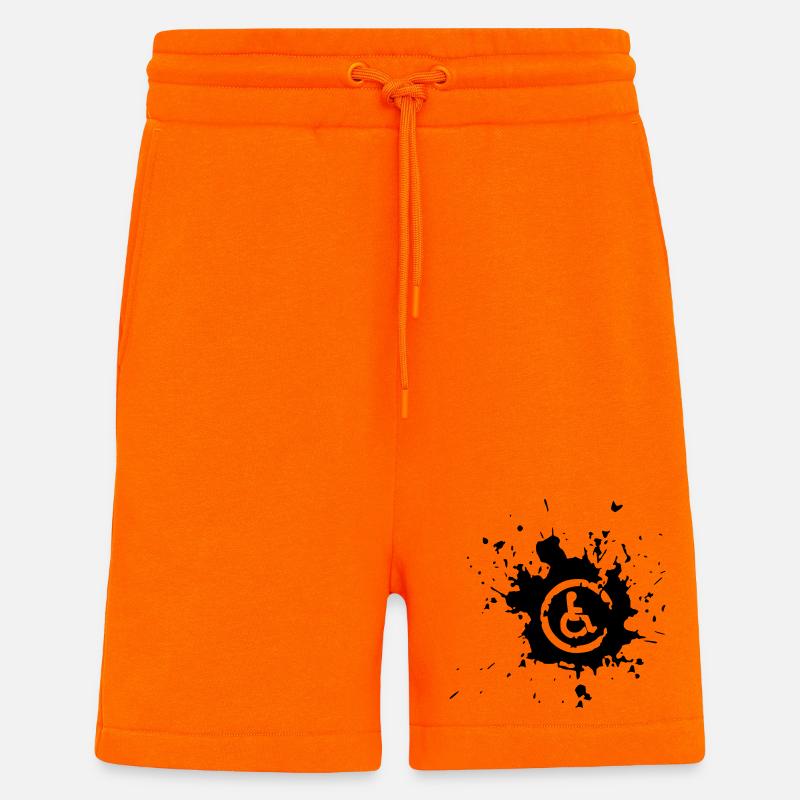 Éclaboussure d’image en fauteuil roulant # - Short bio décontracté fabriqué en UE - SUNSET ORANGE