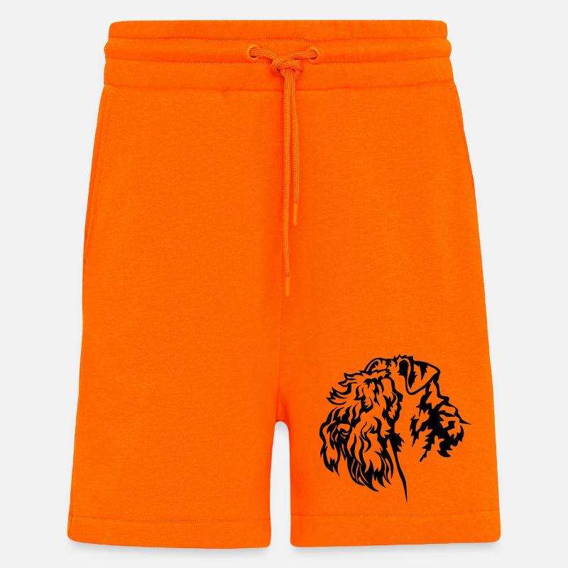 Tête de Kerry Blue Terrier - Short bio décontracté fabriqué en UE - SUNSET ORANGE