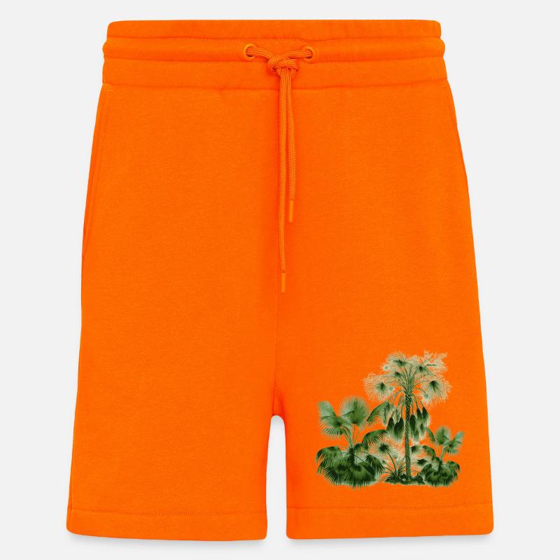 palmier - Short bio décontracté fabriqué en UE - SUNSET ORANGE