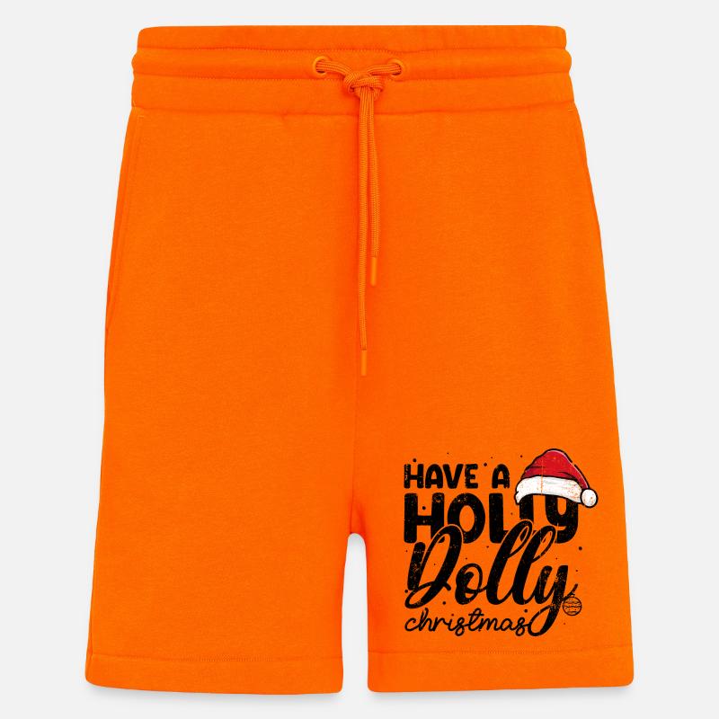 Santa Hat Script Holiday Tee - Shorts - made by SPREAD - SUNSET ORANGE