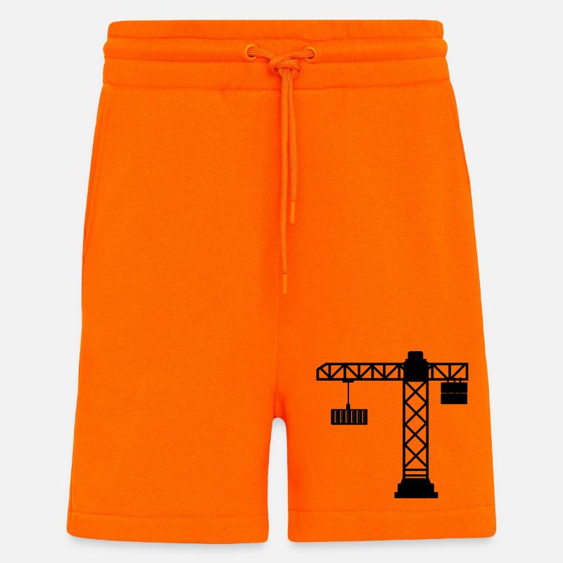 Kran mit Seecontainer - Shorts - made by SPREAD - SUNSET ORANGE