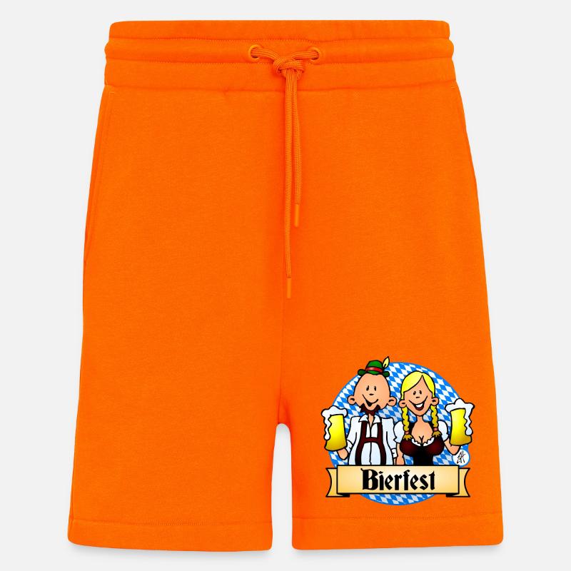 Conception de célébration du Bierfest - Short bio décontracté fabriqué en UE - SUNSET ORANGE