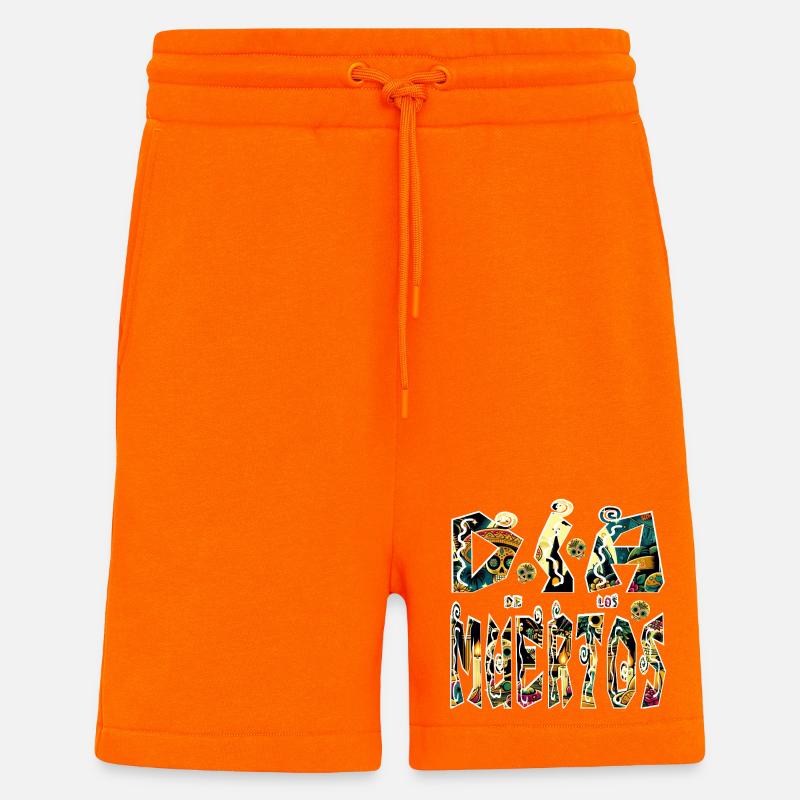 Día de los Muertos - Short bio décontracté fabriqué en UE - SUNSET ORANGE