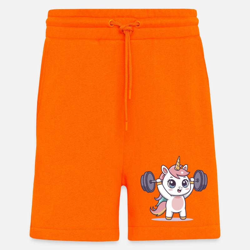 Einhorn-Athlet im Training - Shorts - made by SPREAD - SUNSET ORANGE