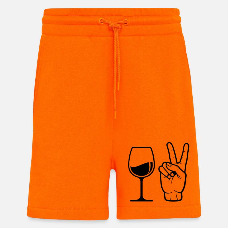 Commander du vin - Short bio décontracté fabriqué en UE - SUNSET ORANGE
