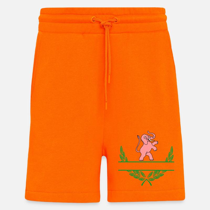 Éléphant rose avec espace de noms - Short bio décontracté fabriqué en UE - SUNSET ORANGE