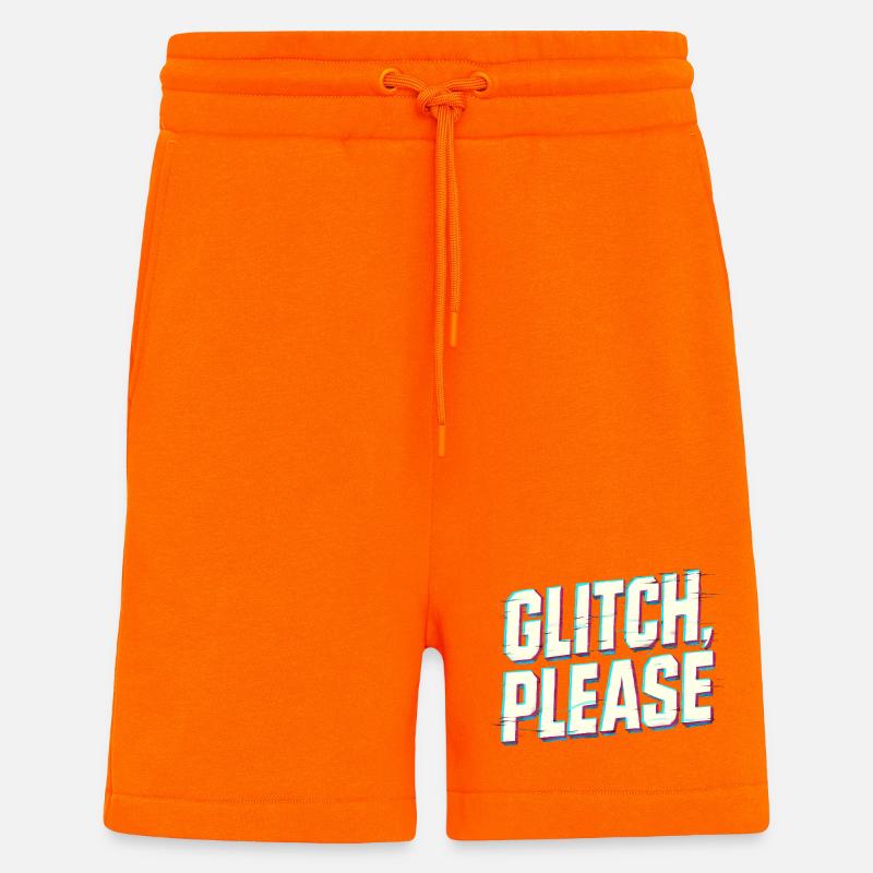 Glitch bitte | Retro Gaming Hacker Vibes - Shorts - made by SPREAD - SUNSET ORANGE