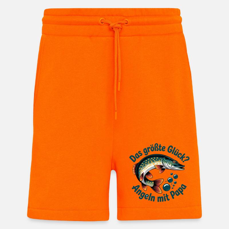 Papa Angler Geschenk - Shorts - made by SPREAD - SUNSET ORANGE