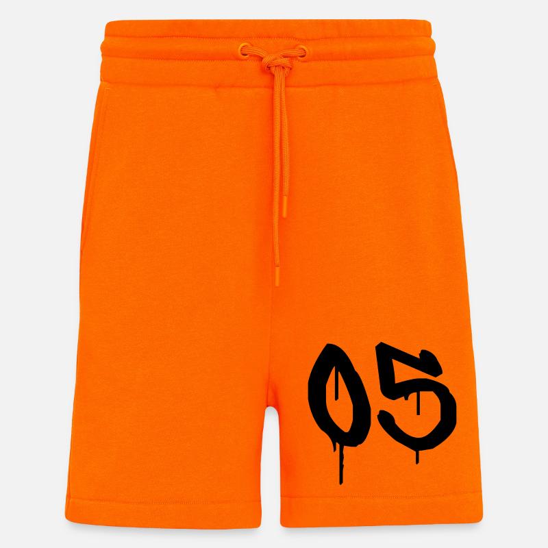 Nummer 05 Urbaner Graffiti-Stil - Shorts - made by SPREAD - SUNSET ORANGE