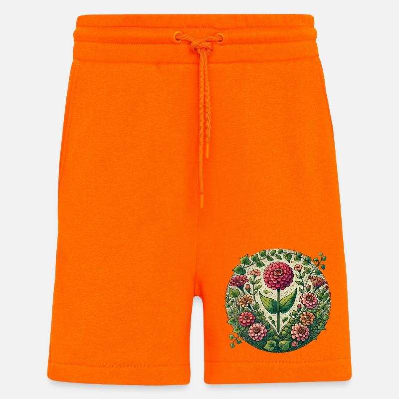 Kreisrunder Dahliengarten - Shorts - made by SPREAD - SUNSET ORANGE