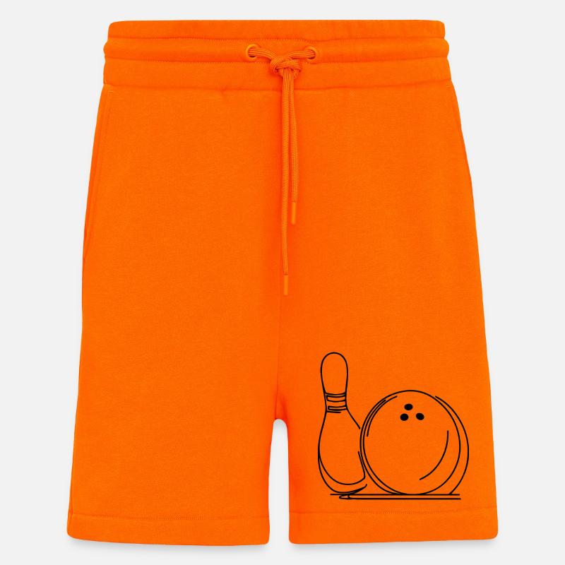 Boule et quille de bowling - Short bio décontracté fabriqué en UE - SUNSET ORANGE