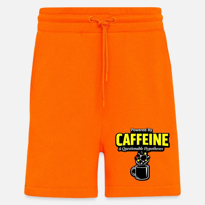 Kaffeechemie: Koffein Molekül Becher - Shorts - made by SPREAD - SUNSET ORANGE