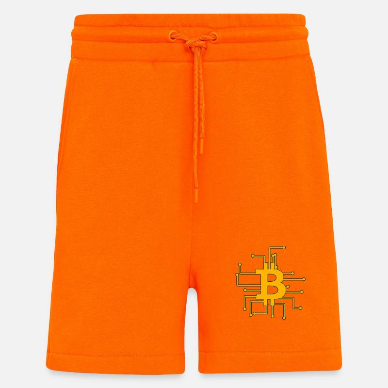 Bitcoin - Short bio décontracté fabriqué en UE - SUNSET ORANGE