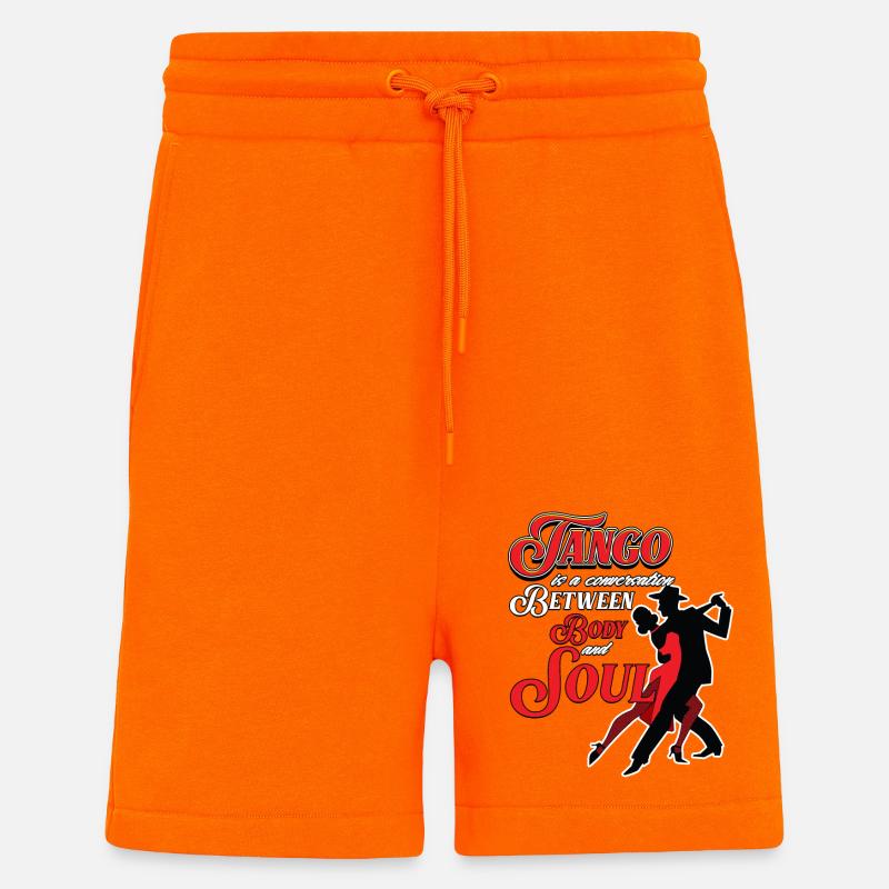 Tango, danseurs de tango - Short bio décontracté fabriqué en UE - SUNSET ORANGE