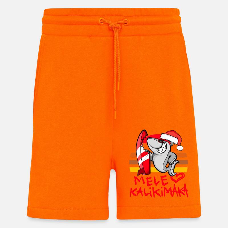 Requin surfeur Mele Kalikimaka - Short bio décontracté fabriqué en UE - SUNSET ORANGE