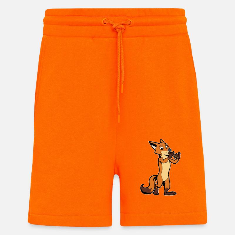 Comic Fuchs spielt Flöte - Shorts - made by SPREAD - SUNSET ORANGE