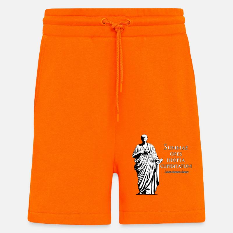 Latin - Summae Opes Inopia Cupiditatum - Shorts - made by SPREAD - SUNSET ORANGE