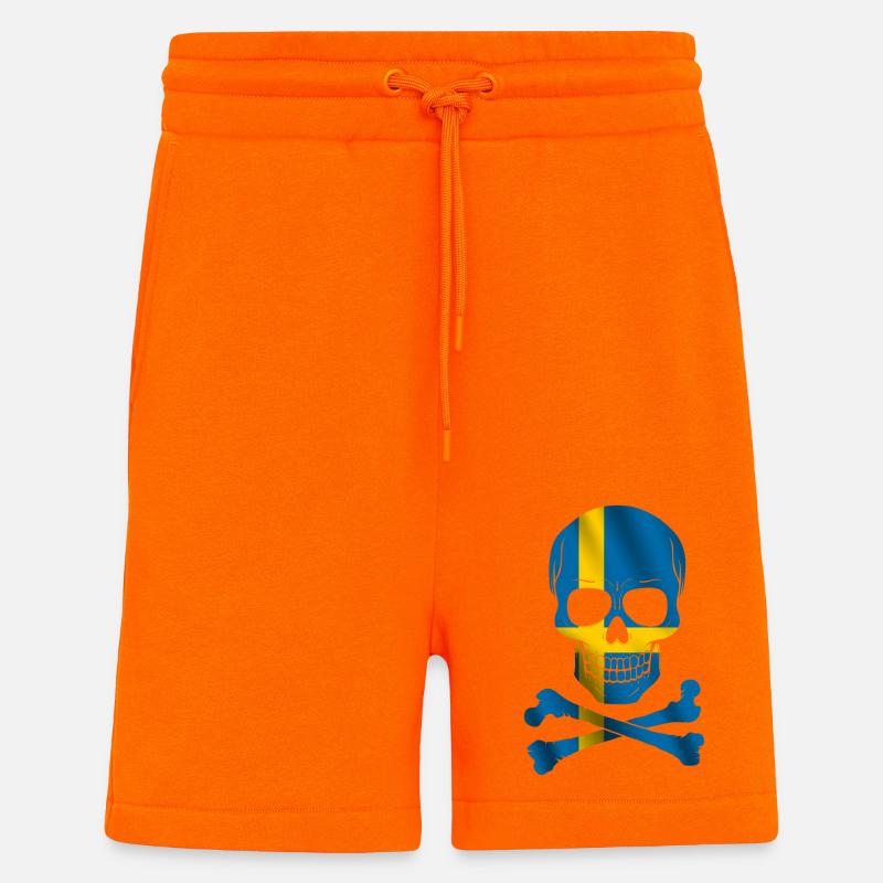 Drapeau de la Suède - Short bio décontracté fabriqué en UE - SUNSET ORANGE