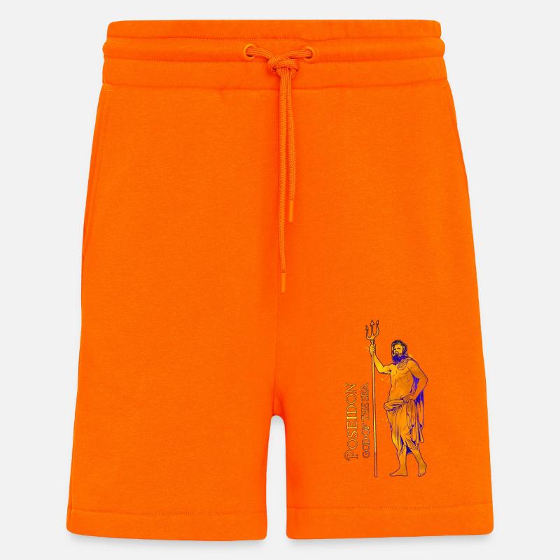 Dieu de la mer - Poséidon - Short bio décontracté fabriqué en UE - SUNSET ORANGE