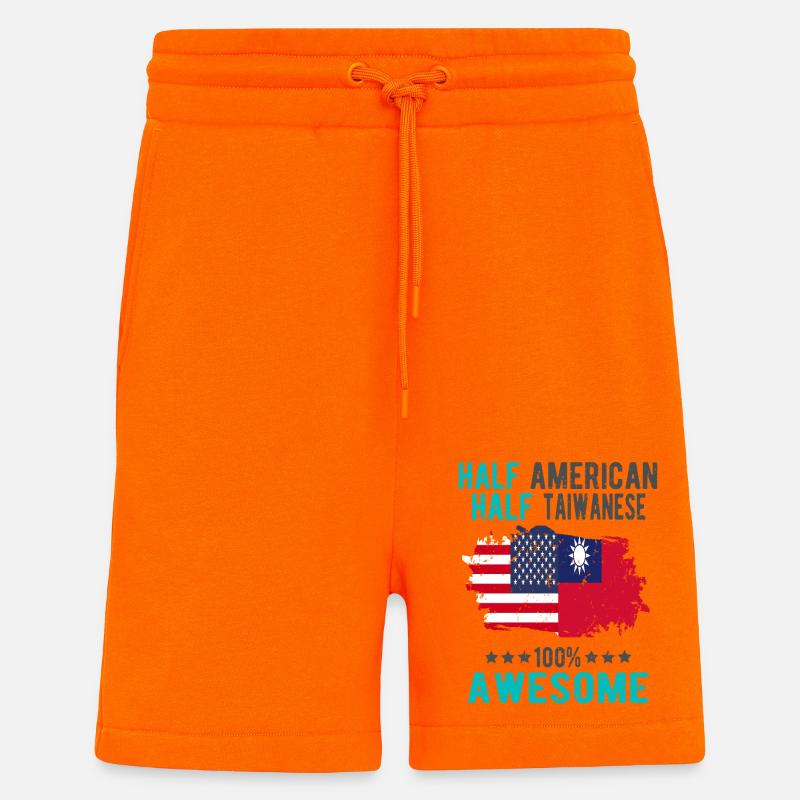 Half American Half Taiwanese - Shorts - made by SPREAD - SUNSET ORANGE