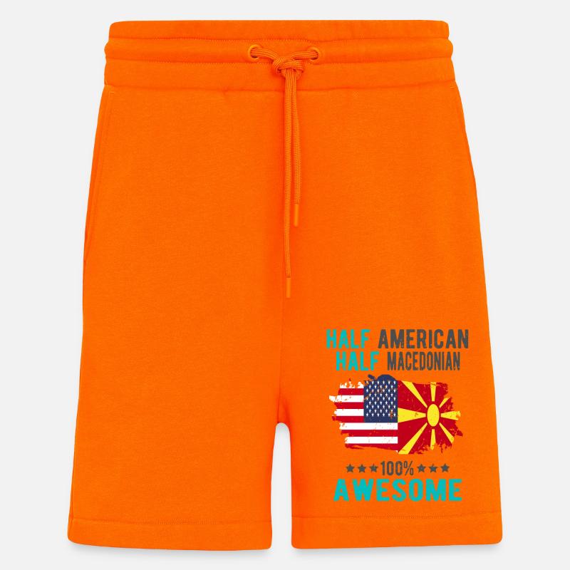 Half American Half Macedonian - Shorts - made by SPREAD - SUNSET ORANGE