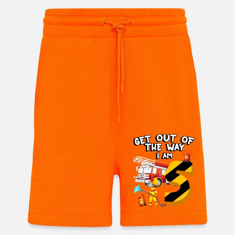 Pompiers pompiers J’ai 5 ans - Short bio décontracté fabriqué en UE - SUNSET ORANGE