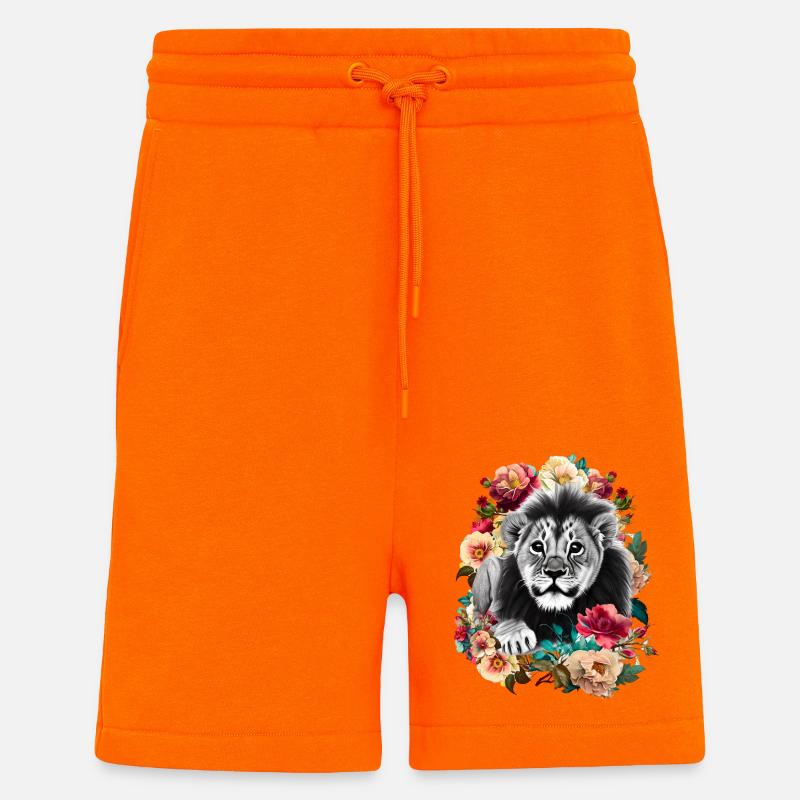 Fleurs de lion - Short bio décontracté fabriqué en UE - SUNSET ORANGE