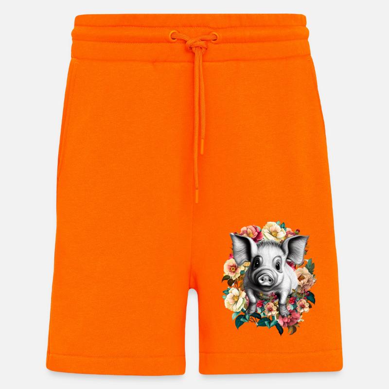 Cochon - Short bio décontracté fabriqué en UE - SUNSET ORANGE