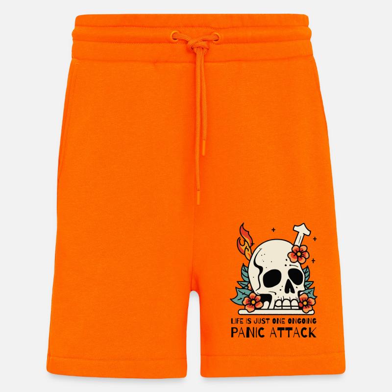 Life is a panic attack - Shorts - made by SPREAD - SUNSET ORANGE
