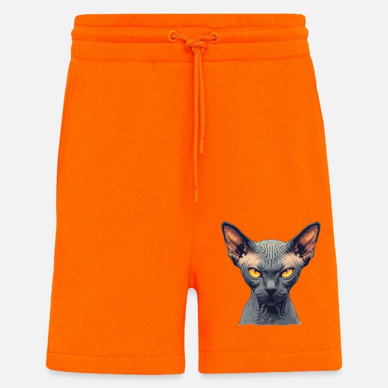 Sphynx Kätzchen Sphynx Katze - Shorts - made by SPREAD - SUNSET ORANGE
