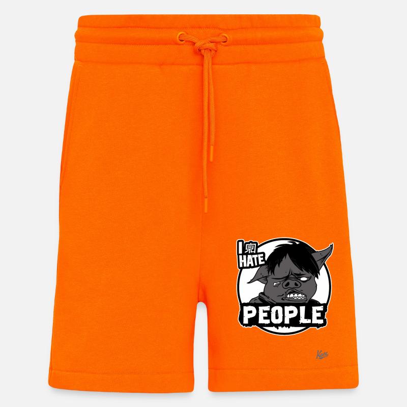Ich hasse Menschen, Sarkasmus Schwein - Shorts - made by SPREAD - SUNSET ORANGE