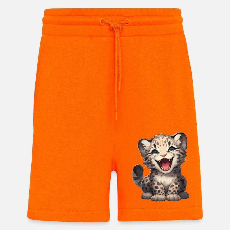 Clouded Leopard Nebelparder - Shorts - made by SPREAD - SUNSET ORANGE