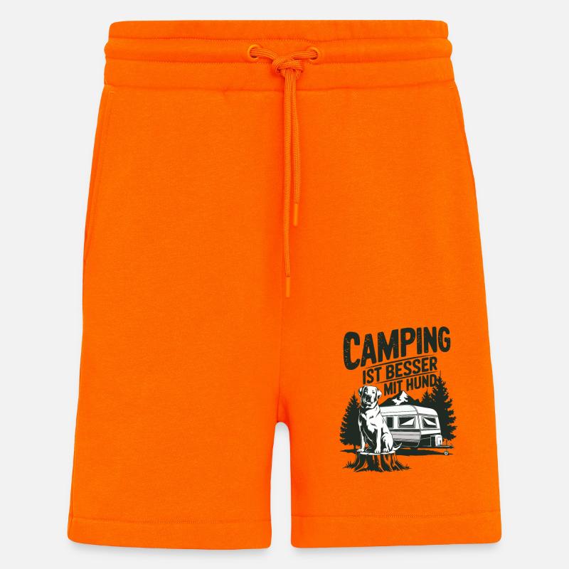 Camping ist besser mit Hund - Shorts - made by SPREAD - SUNSET ORANGE