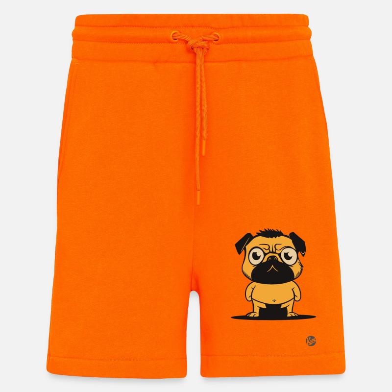 Mops Hund Sumo-Ringer - Shorts - made by SPREAD - SUNSET ORANGE