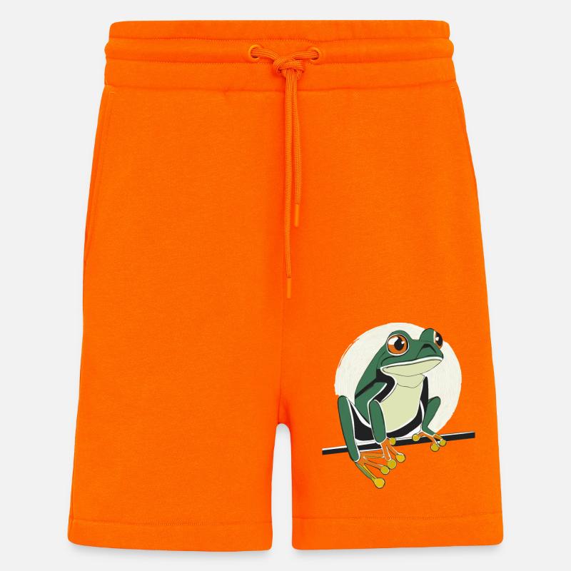 Grenouille - Short bio décontracté fabriqué en UE - SUNSET ORANGE