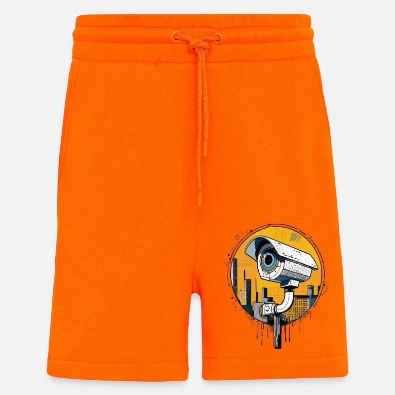 Caméra de sécurité CCTV - Short bio décontracté fabriqué en UE - SUNSET ORANGE