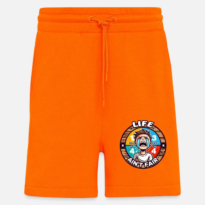 La vie n’est pas juste - Short bio décontracté fabriqué en UE - SUNSET ORANGE