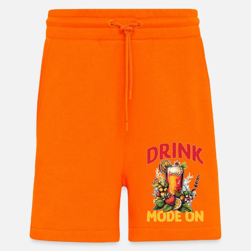 Drink Mode On 2 - Shorts - made by SPREAD - SUNSET ORANGE