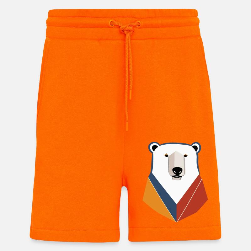 Ours blanc - Short bio décontracté fabriqué en UE - SUNSET ORANGE